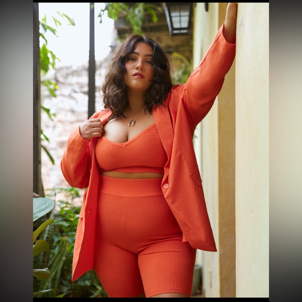 Orange linen blazer